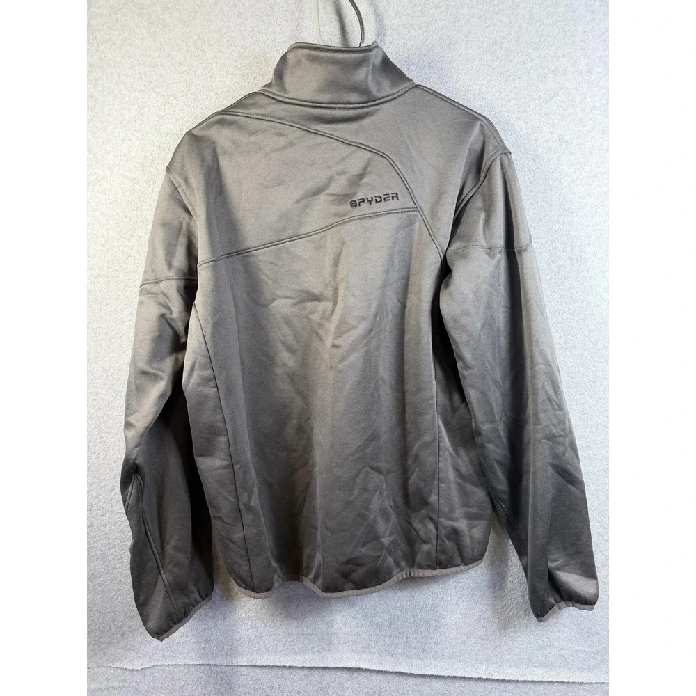 Spyder Pullover Mens Large Gray 1/4 Zip Fleece Thermal Ski Jacket Outdoor